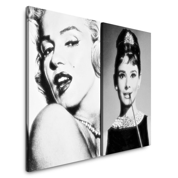 East Urban Home 2-tlg. Leinwandbilder-Set - Fotografie „Marilyn Monroe